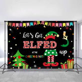 Lofaris Lets Get Elfed At The Chrismas Party Black Backdrop